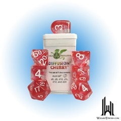 SET OF 7 DICE: DIFFUSION CHERRY